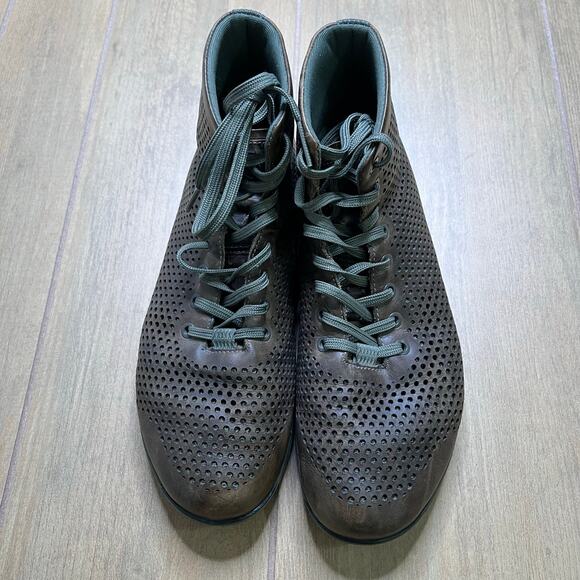 NOBULL High Top Trainer Brown Perforated Leather Shoes Mens 11